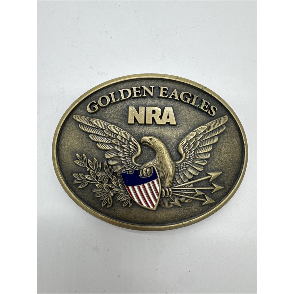 NRA Golden Eagles lNational Rifle 2nd Amendment Gun Rights Vintage Belt Buckle
